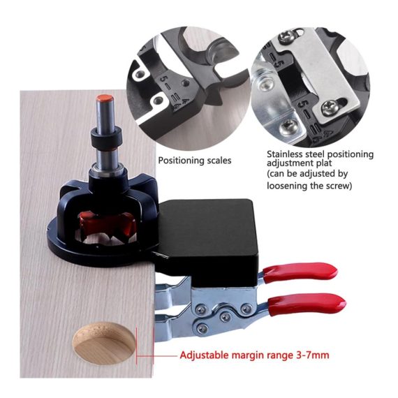 35 mm Scharnier Bohrschablone - Professionelle Türbeschlag Bohrvorrichtung für präzise Holzbearbeitung und DIY-Projekte