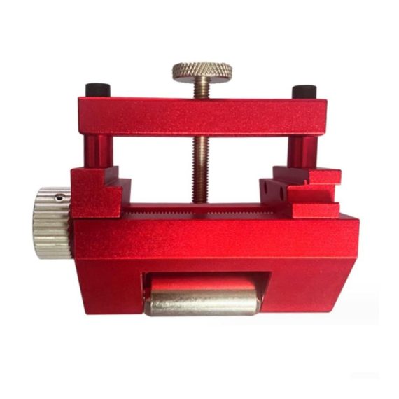 Naturschleifsteine mit präziser Schleifführung - Profi-Winkelschärfer aus Aluminiumlegierung für Holzbearbeitung mit Schneideklingen und Honwinkelführung in Rot