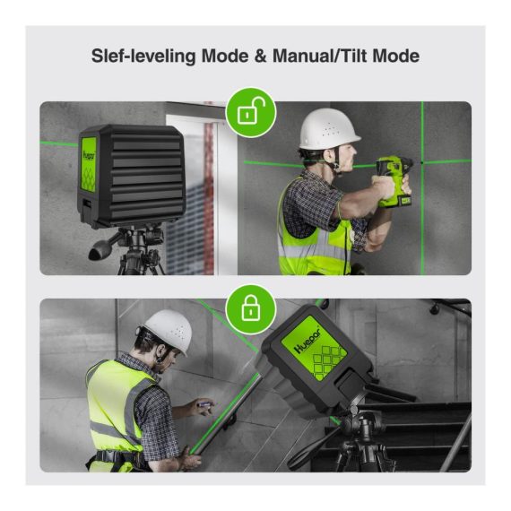 Grüner Kreuzlinien-Laser B011G für präzises Nivellieren – Ideal für Bildaufhängen und DIY-Anwendungen – Inklusive Batterie & Zubehör