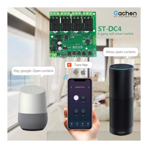 4-Kanal WLAN Smart Switch Fernsteuerbares Relaismodul TUYA/Smart Life APP Alexa/Google Assistant kompatibel