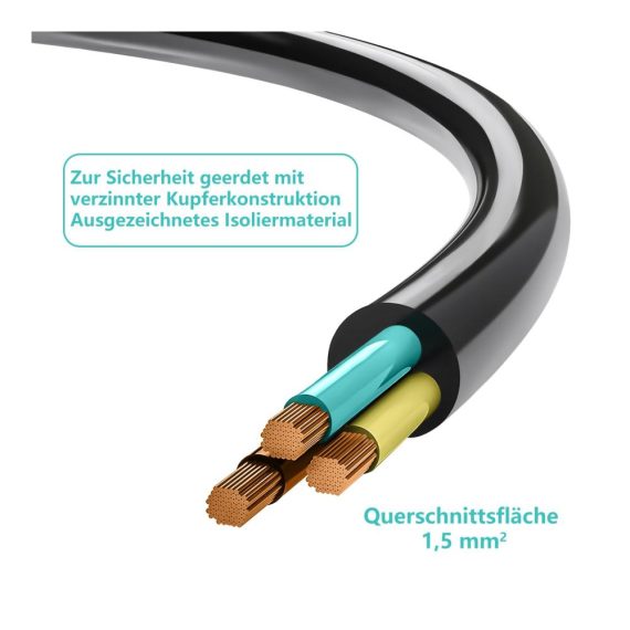PV-Verlängerungskabel 15mm² 10m mit BC01 Betteri Buchse und Schuko-Stecker (IP44) - Ideal für Balkonkraftwerke und Mikro-Wechselrichter