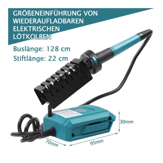 Akku-Lötkolben Set Kabelloser Lötkolben mit einstellbarer Temperatur superschnellem Aufheizen für Elektronik Heißschneiden und Brandmalerei (Ohne Akku