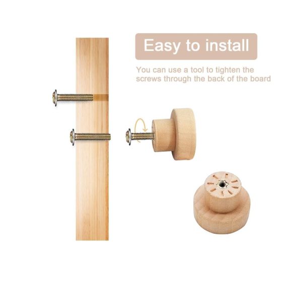 18 Stück Holz Möbelknöpfe - Runde Schrankknöpfe für Küche Schrank Kommode - 35x25mm