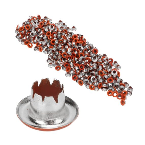 500 Stück bunte Metallösen mit abgerundeten Kanten für Schuhe & Kleidung | Robuste Tüllen in Orange