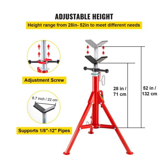 Höhenverstellbarer V-Head-Rohrständer 28-52 Zoll tragbarer Pipe Jack-Ständer mit V-Fold-A-Jacks