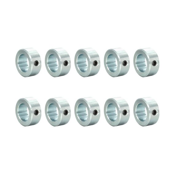 Tiefenanschläge Stellringe 8mm - 10er Set aus Kohlenstoffstahl verzinkt mit Madenschraube für 3D-Drucker und CNC-Teile