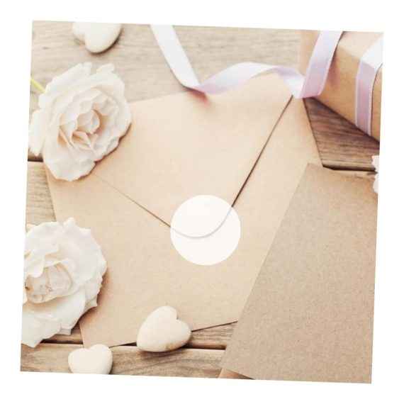 Doppelseitige Klebebänder 1000pcs Transparente Sealer Dot Tape White Circle Stickers Mail Wafer Seal Craft Round Party Favor Stickers - Premium Transparent Sticker Set für sicheres Versiegeln und Dekorieren