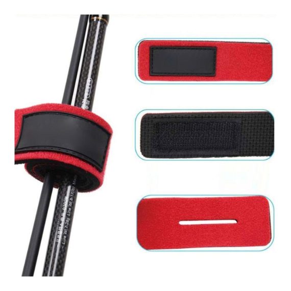 Gewebte Neopren Rutenbänder - 10 Stück Spanngurte für Angelzubehör elastische Pole Holder Wraps (zufällige Farbauswahl