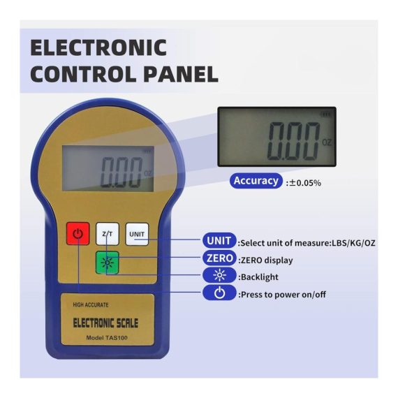 Elektronische Kältemittelwaage 100 kg mit LCD-Anzeige Beleuchtung 9V-Batterie und Koffer