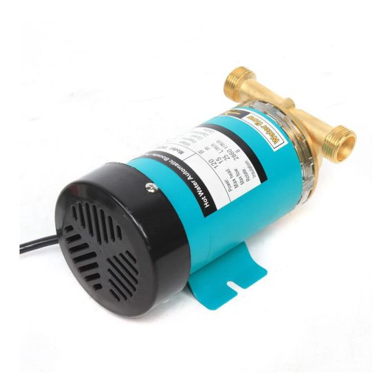 Wärmepumpen 120W Umwälzpumpe - Effiziente 25L/min Druckhöhungspumpe 19mm Ausgang Heißwasserpumpe für Hauswasserwerk Dusche und Garten - Automatischer Booster für optimalen Wasserfluss