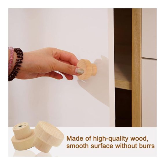 18 Stück Holz Möbelknöpfe - Runde Schrankknöpfe für Küche Schrank Kommode - 35x25mm