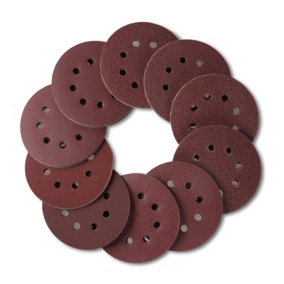 125mm Klett Schleifscheiben Set | 100St. Schleifpapier Klett für Exzenterschleifer | 8-Loch Design | Inkl. Körnungen P40-P400