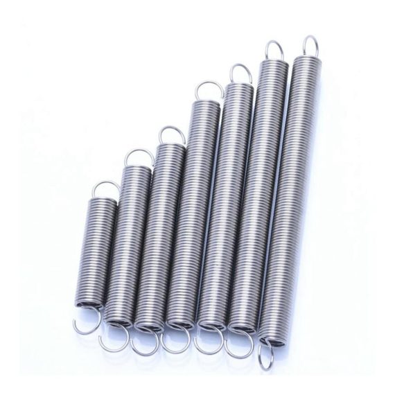 Edelstahl Spannhülsen mit schraubenförmiger Zugfeder 2 Haken 120 mm Länge - Ersatzfedern (2 Stück) für sicheren Halt und Silberglanz 12 mm Drahtstärke 10 mm Durchmesser