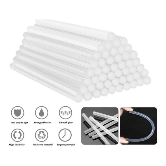 Heißklebepatronen Transparent 7x100mm - 100 Stück für Klebepistolen Heißklebesticks mit Heiße Schmelze Klebepistole Sticks für Handwerk - Hochwertige Heißkleber Sticks