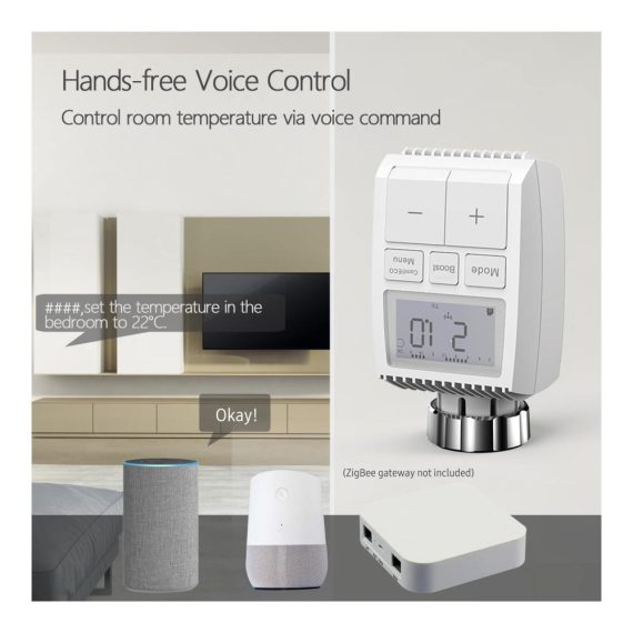 ZigBee Thermostatisches Heizkörperventil mit APP-Steuerung | Wöchentlich programmierbares Heizkörperthermostat für intelligente Raumtemperatur | Sprachsteuerung & Frostschutz | Konstanter Temperaturregler für effiziente Heizungssteuerung