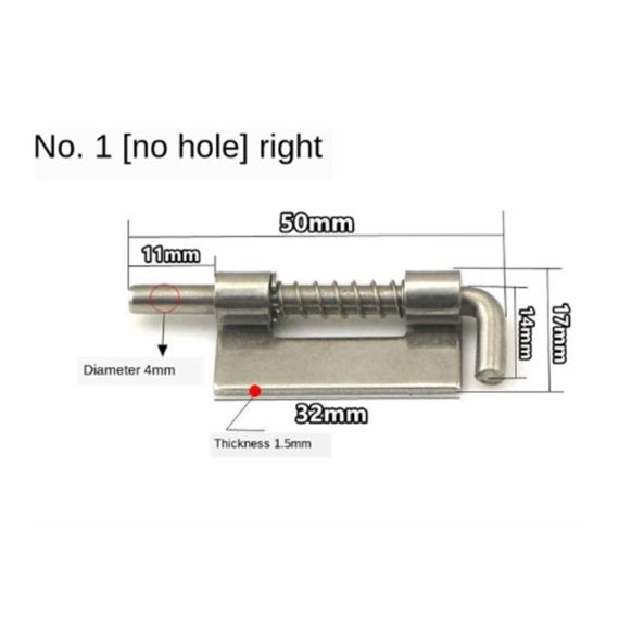 Edelstahl-Federriegel-Scharnier Sicherheitsverriegelung für Schweißverteiler-Schrank-Hardware (304 industriell 10 Stück ohne Loch