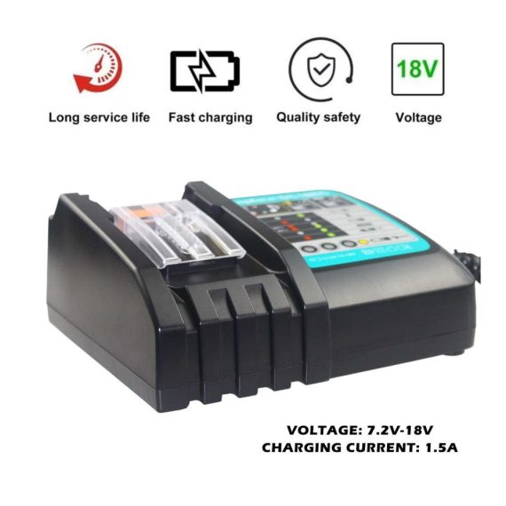Schnellladegerät Molbory DC18RC Ersatz für Makita DC18RA | Ladegerät für 14.4V-18V LXT Lithium-Ionen-Akku BL1860B BL1860 BL1840 | Makita Ladegerät für Akkubohrer | Hochleistungs Ladestation und Zubehör