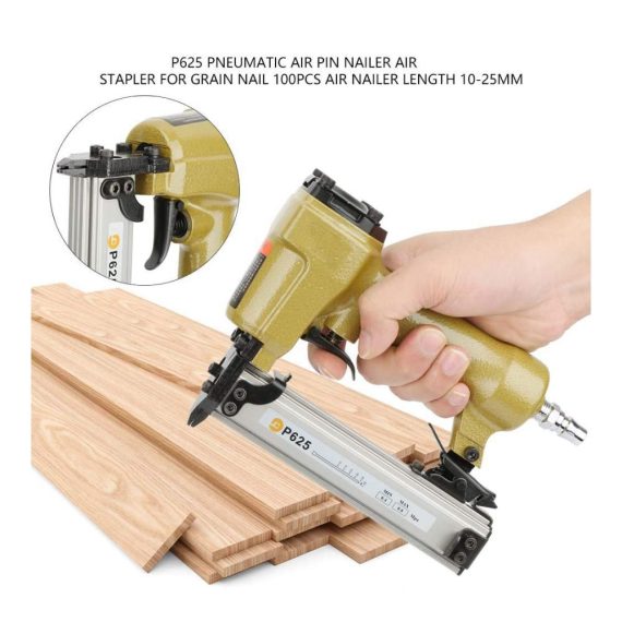 Pneumatischer Nagler & Tacker für Holzbearbeitung - Luftnadelnagler 10-25mm Dekorationshalterung professionelle Nagelpistole