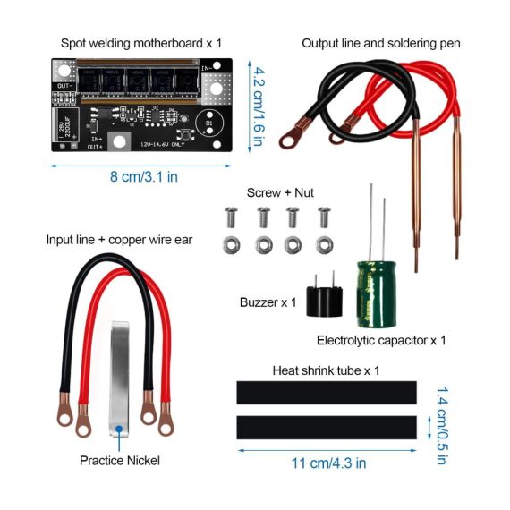 DIY 12V Pulse Spot Welder Tragbares Schweißgerät für Akku-Aufbewahrung & 18650/26650/32650 Platinen