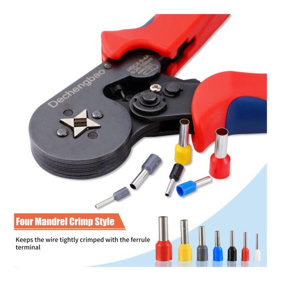 Crimpzangen Aderendhülsen-Crimpzange | Verstellbare Crimpwerkzeuge für 025–6 mm² Kabel | Professionelle Crimpzange für AWG 23–7 | Effiziente Aderendhülsen-Crimpzange