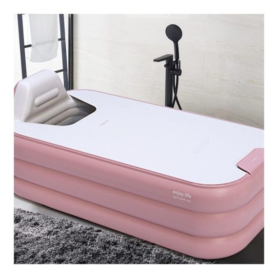 Aufblasbare Whirlpool-Badewanne 1.6m - Faltbar Tragbar Freistehend mit Elektrischer Luftpumpe für Home Spa - PVC Pool für Entspannung und Wellness