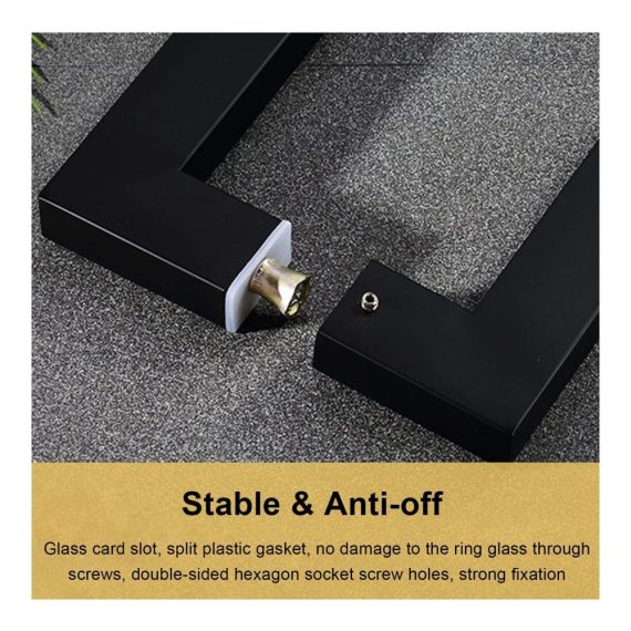 Edelstahl Türgriff-Sets für Schiebe-Scheunentür Duschtür Studio-Glas-Push-Pull-Tür – mattschwarze Oberfläche gewerbliche Nutzung Glastore/Holztore – 438 cm/172 Zoll Größe