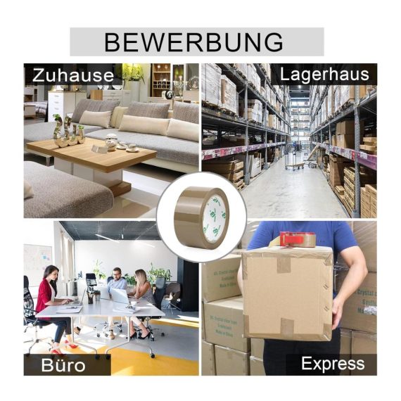 Packband Set Hochleistungs Paketbänder BOMEI PACK - 3 Rollen 66m x 48mm - Profi-Qualität Klebeband für sichere Verpackung von Paketen und Kartons - Braun Verpackungsmaterial mit hoher Klebkraft