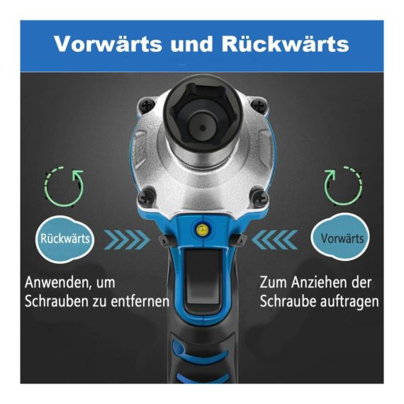 Akku Schlagschrauber 1/2 Zoll - Leistungsstarker Elektro-Schrauber mit 18V 6.0Ah Akku 420Nm Drehmoment 2-Gang-Funktion für mühelosen Reifenwechsel inklusive 14/17/19/22mm Stecknüsse und Tragetasche - Ideal für schnelles und effizientes Arbeiten