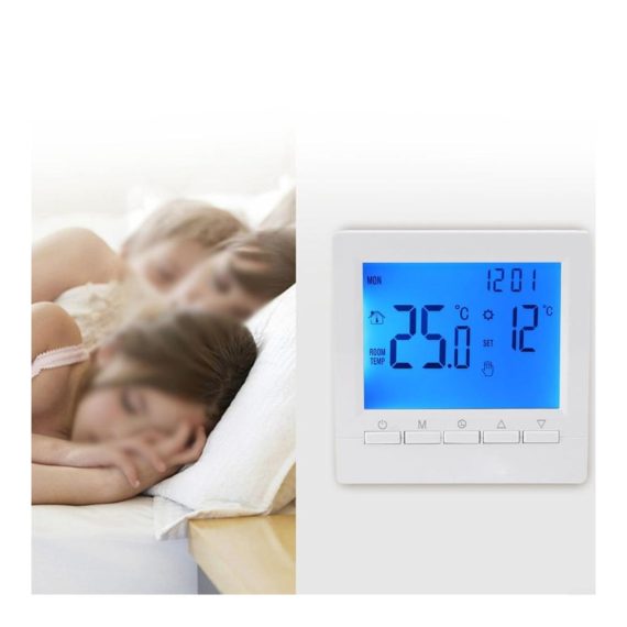 Digitaler Raumthermostat für Fußbodenheizung – Effiziente Raumheizung mit LCD-Display programmierbar 5/2 Wochen elektrischer Thermostat