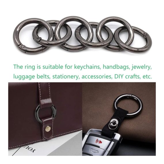 Schnellverschlusskarabiner 20 Stück - 30mm Runde Karabiner Schwarz aus Sehr Robuster Zinklegierung - Ideale Rund Karabiner für Schlüsselanhänger Tasche Schmuck DIY Handwerk - Karabiner Ring für vielseitigen Einsatz (30.00