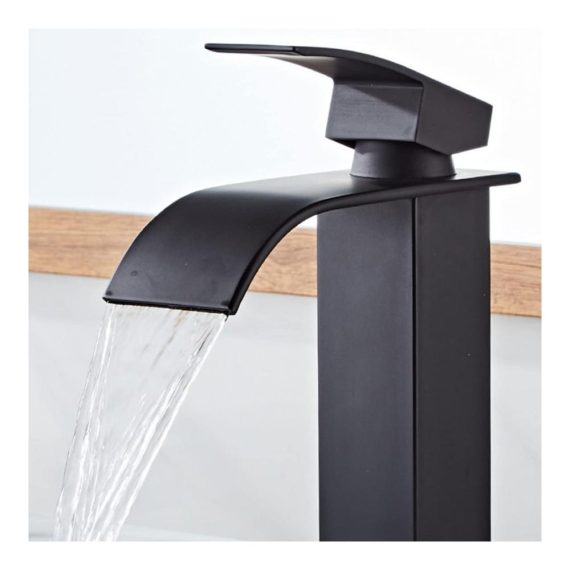 2St Ersatzfilter für Spülbeckenunterbau - Schwarzer Wasserhahn für Badezimmer und Küche mit quadratischem Design mattes Finish - Ideal für Haushaltswäsche