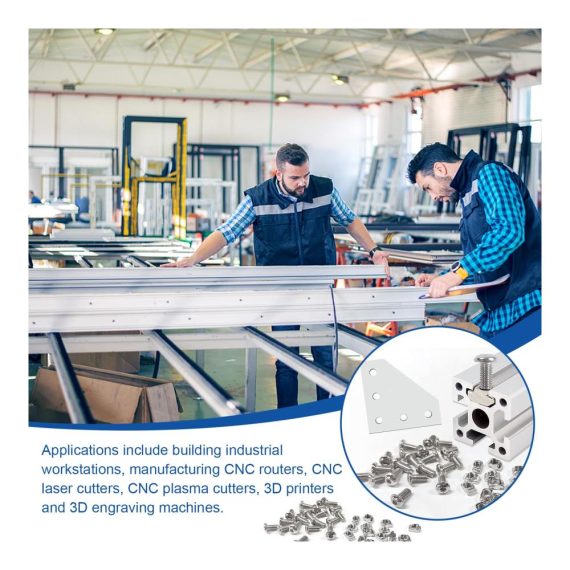 4er Set 40x40 L Verbinder für 10 mm Geschlitzte Aluminiumprofile - Aluprofil Verbinder mit Schraube und Mutter Serie 4040