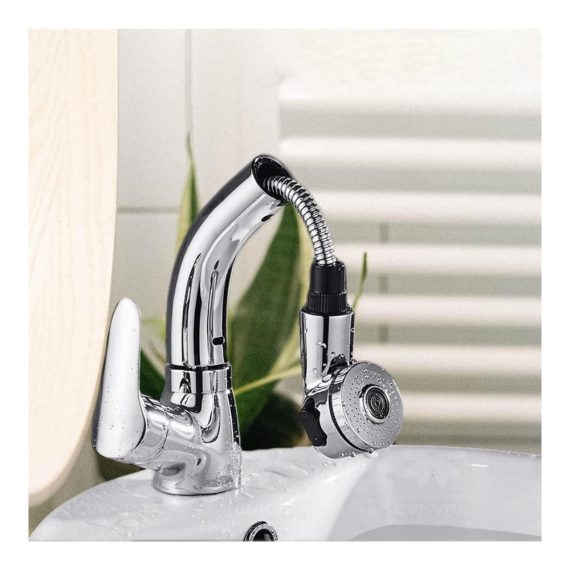 Küchenarmatur mit Handbrause und 2 Sprühmodi – 360° schwenkbarer Wasserhahn für Badezimmer ausziehbares Sprühgerät Keramikventil inklusive