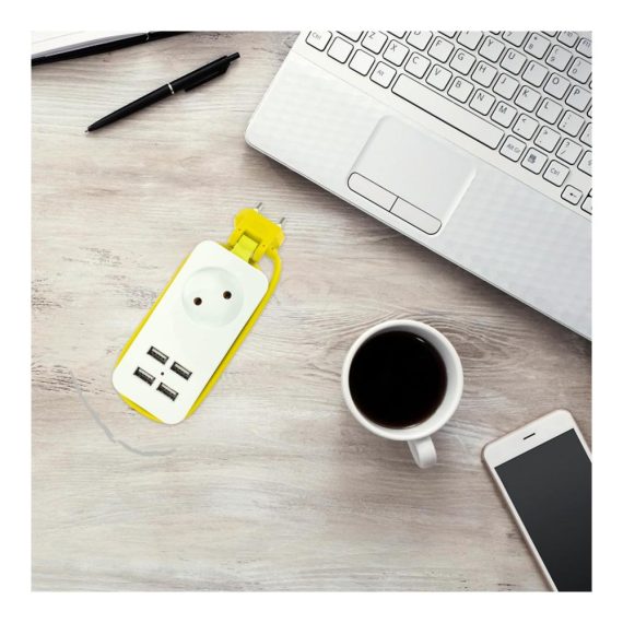 4-fach Steckdosenleiste mit USB-Ladegerät für Haushalt und Handy - Ultimative Multifunktionsladestation