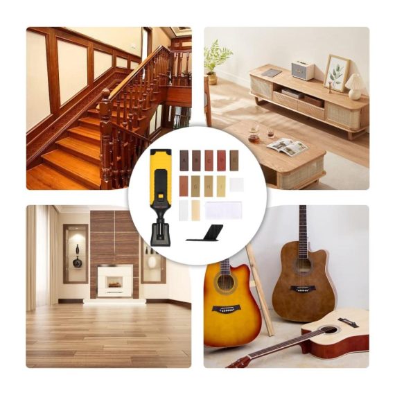 Holzkitt Kratzer-Reparatur-Set 11 Farbtöne Gusseisenwachs für Laminat & Parkett | Fugenwiederherstellung für Böden & Möbel
