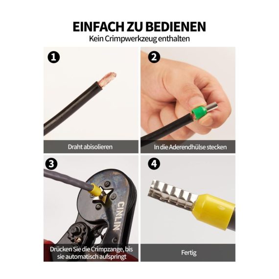 1200-teiliges Set Isolierte Twin & Einzeilige Aderendhülsen 03-16 mm² | Anschlussklemmen & Kits