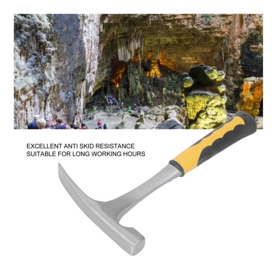 Geologischer Hammer Set Hochwertiger Maurerhämmer und Felspickelhammer aus Kohlenstoffstahl für Steinjagd Mauerwerk und Prospektion - Mit Spitzer Spitze und Stoßdämpfungsgriff für optimale geologische Studien