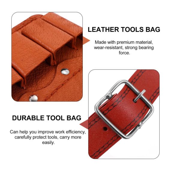 Elektriker Werkzeugtasche aus Leder - Robuste Ledertasche für Maniküre-Kit Dienstgürtel und Bohrgerät - Wartungsgürteltasche für Elektrikerwerkzeug - 1 Stück Arbeitstasche