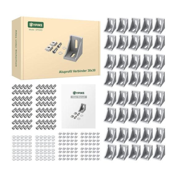 Aluminium Montageprofil 30x30 & 30x60 Nut 8 - Stütze 40x inkl. Befestigungsmaterial für DIY-Projekte 3D-Drucker CNC - Robustes Aluprofil für effiziente Streben- und Stangenmontage