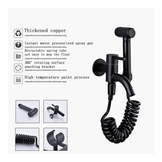 Handheld Bidet Sprayer - Teleskop-Federrohr Verschleißfest Korrosionsbeständig Sofort Unter Druck Wasser Bidet-Sprayer für Persönliche Hygiene im Badezimmer