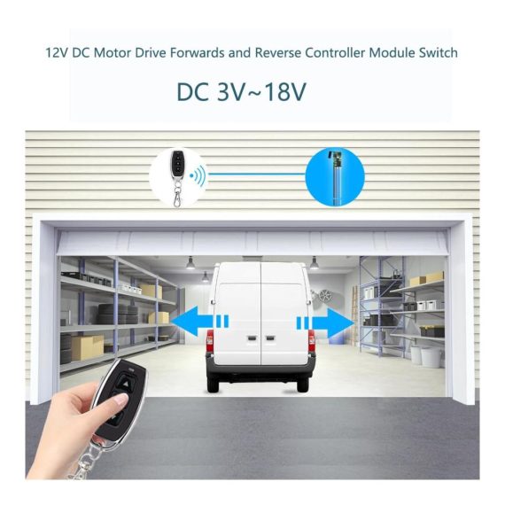 Garagentor-Zubehör 433MHz Mini Relais Funkschalter Set mit DC 12V Motor Modul – Fernbedienung und Schlüsselschalter für Rolltür elektrische Vorhänge und Schlösser