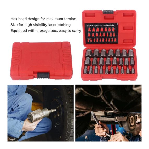 Gewindebohrer-Auszieher Set - Professionelles 25-teiliges Schraubenausdreher Kit aus Chrom-Molybdän-Stahl für beschädigte Schrauben. Hex-Bolzenentferner für effektive Schraubenentfernung