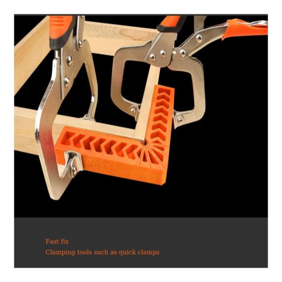 Holzbearbeitungswinkelspanner 90 Grad Eckklemmen-Set (3 Stück) für präzise Carpentry – L-Typ Lineal inklusive
