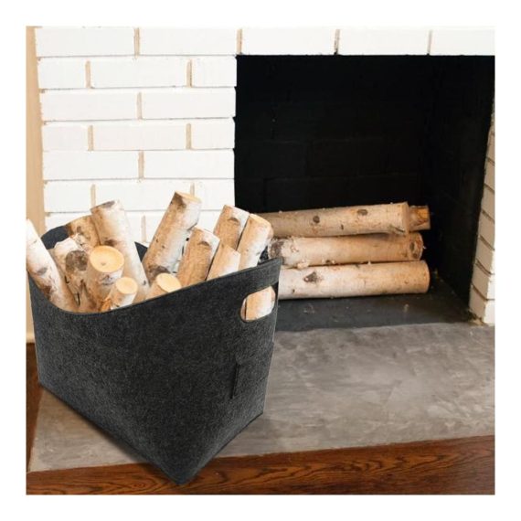 Faltbarer Holzkorb mit Griffen für Kaminholz Filz Log und Kaminzubehör - Ideal für Holz Zeitungen Zeitschriften und Spielzeug