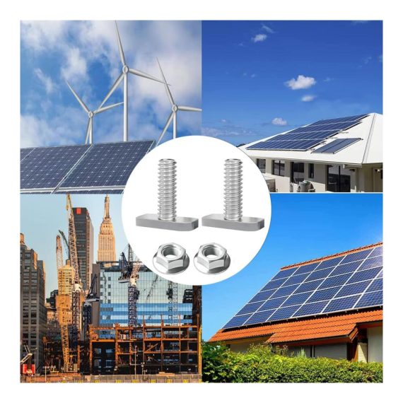 Hammerkopfschrauben-Set M8 x 20 20 Stück - Ideal für Ankerschienenschrauben Gewächshaus Edelstahl Photovoltaik und Solar Montage
