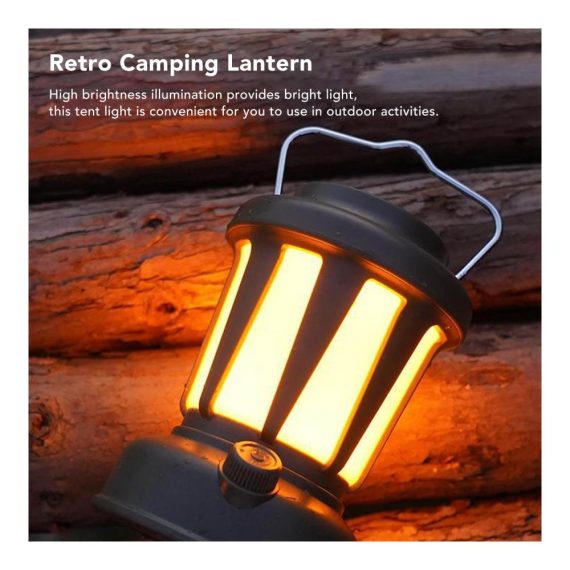 Campinglaterne mit hoher Helligkeit | Wiederaufladbar tragbar und retro | Zeltleuchte mit Griff für Innenhof und Outdoor-Aktivitäten