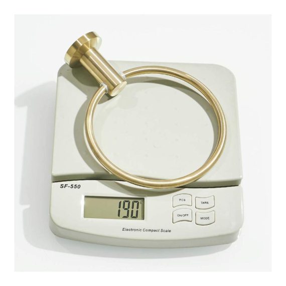 Goldener Handtuchring aus gebürstetem Edelstahl für Bad und Küche - Wandmontage ohne Bohren eleganter Handtuchhalter für Dusche und Gäste-WC