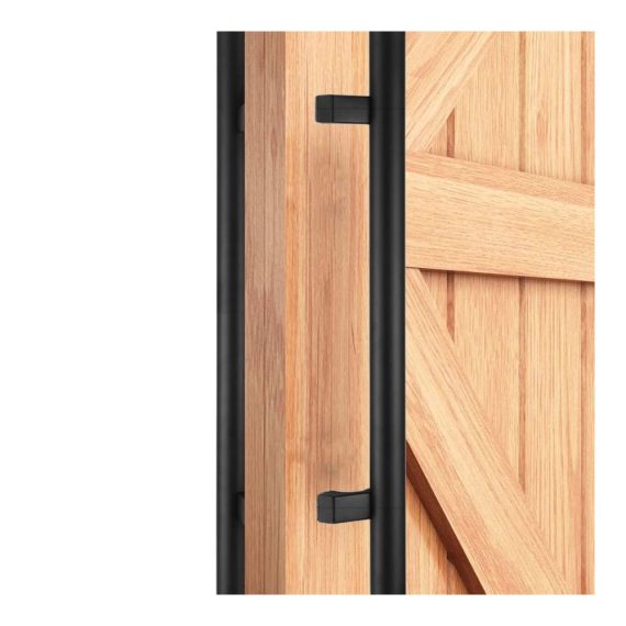 Edelstahl Schiebetürgriff - Moderne Türklinken mit Montagebeschlag in verschiedenen Größen (24 Zoll 32 Zoll 47 Zoll) - Schiebe-Scheunentür Push-Pull-Stange - Verspiegelter Chrom-Innenraum - Schwarzer Griff (80 cm/32 Zoll