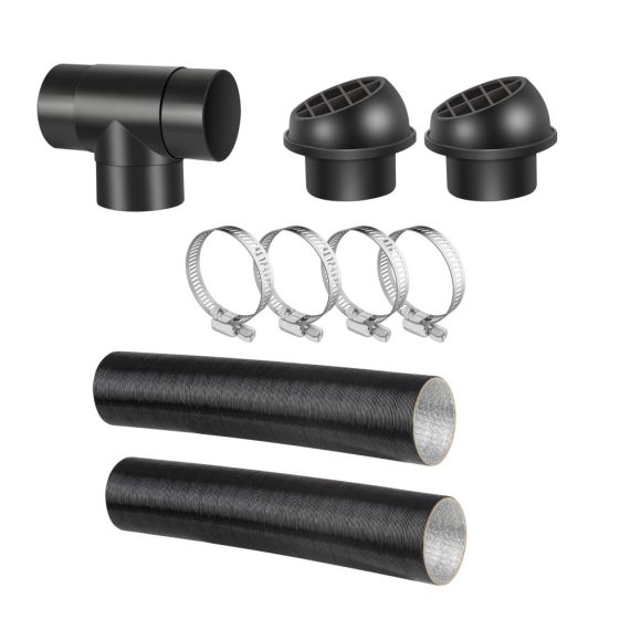 Luftrohre & -schläuche 60 mm Durchmesser für Autoheizung | Heizungsschlauch T-Stück Warmluftauslass Entlüftungsklemmen - Ersatzzubehör