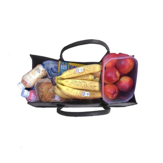 2er Set Große Filztaschen für Holzkörbe und Kaminholz - Schwarz | Faltbarer Filz Shopper für Zeitungen und Einkäufe | Praktischer Kaminholzkorb in Maßen (Schwarz-2 Pcs Set